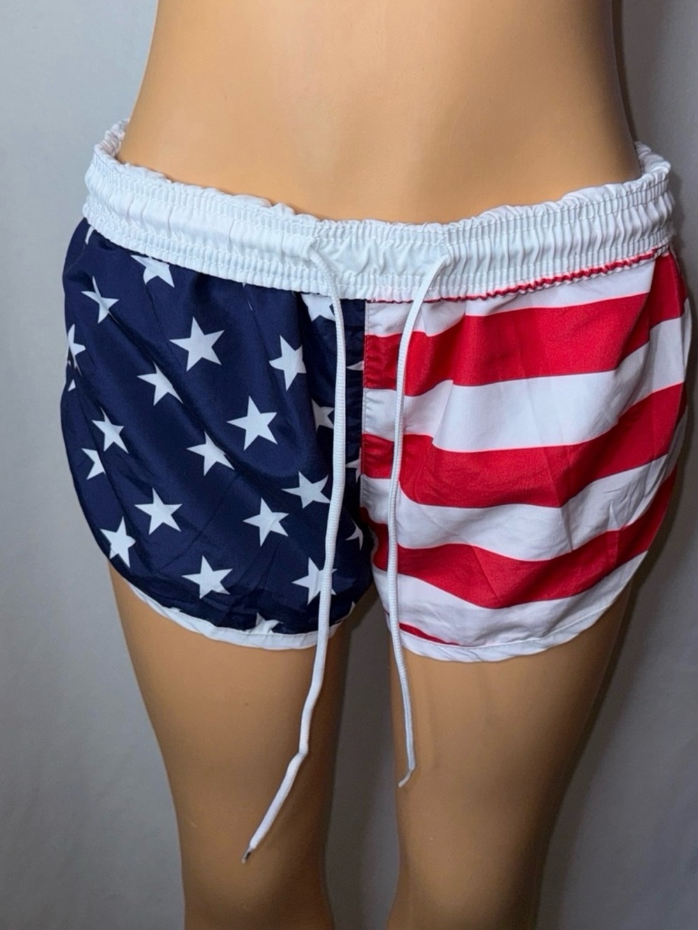 American Flag Women's Athletic Shorts - Red, White & Blue - Picture 5 of 6